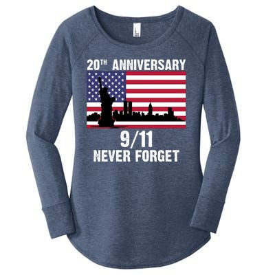 20th Anniversary 9/11 Tribute Never Forget US Flag New York Women's Perfect Tri Tunic Long Sleeve Shirt