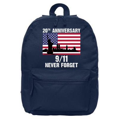 20th Anniversary 9/11 Tribute Never Forget US Flag New York 16 in Basic Backpack