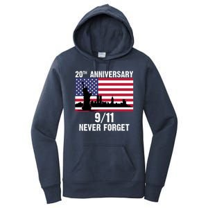 20th Anniversary 9/11 Tribute Never Forget US Flag New York Women's Pullover Hoodie