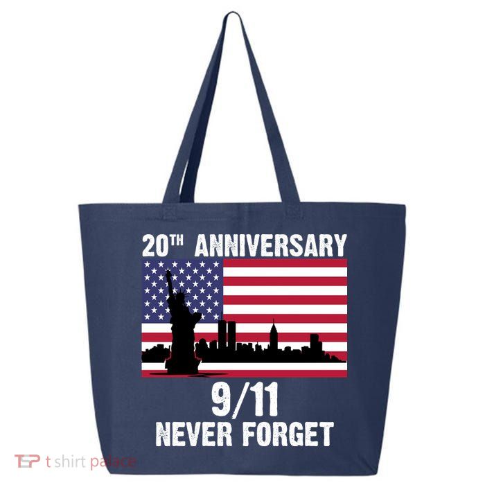 20th Anniversary 9/11 Tribute Never Forget US Flag New York 25L Jumbo Tote