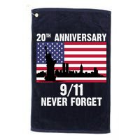 20th Anniversary 9/11 Tribute Never Forget US Flag New York Golf Towel