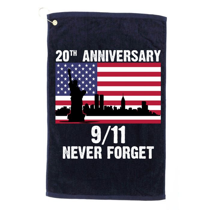 20th Anniversary 9/11 Tribute Never Forget US Flag New York Golf Towel