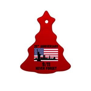 20th Anniversary 9/11 Tribute Never Forget US Flag New York Ceramic Tree Ornament