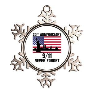 20th Anniversary 9/11 Tribute Never Forget US Flag New York Metallic Star Ornament