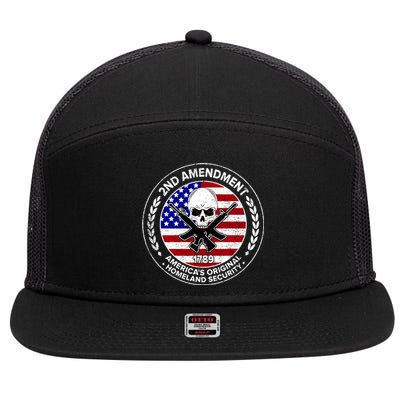 2nd Amendment America's Original Homeland Security 1789 7 Panel Mesh Trucker Snapback Hat