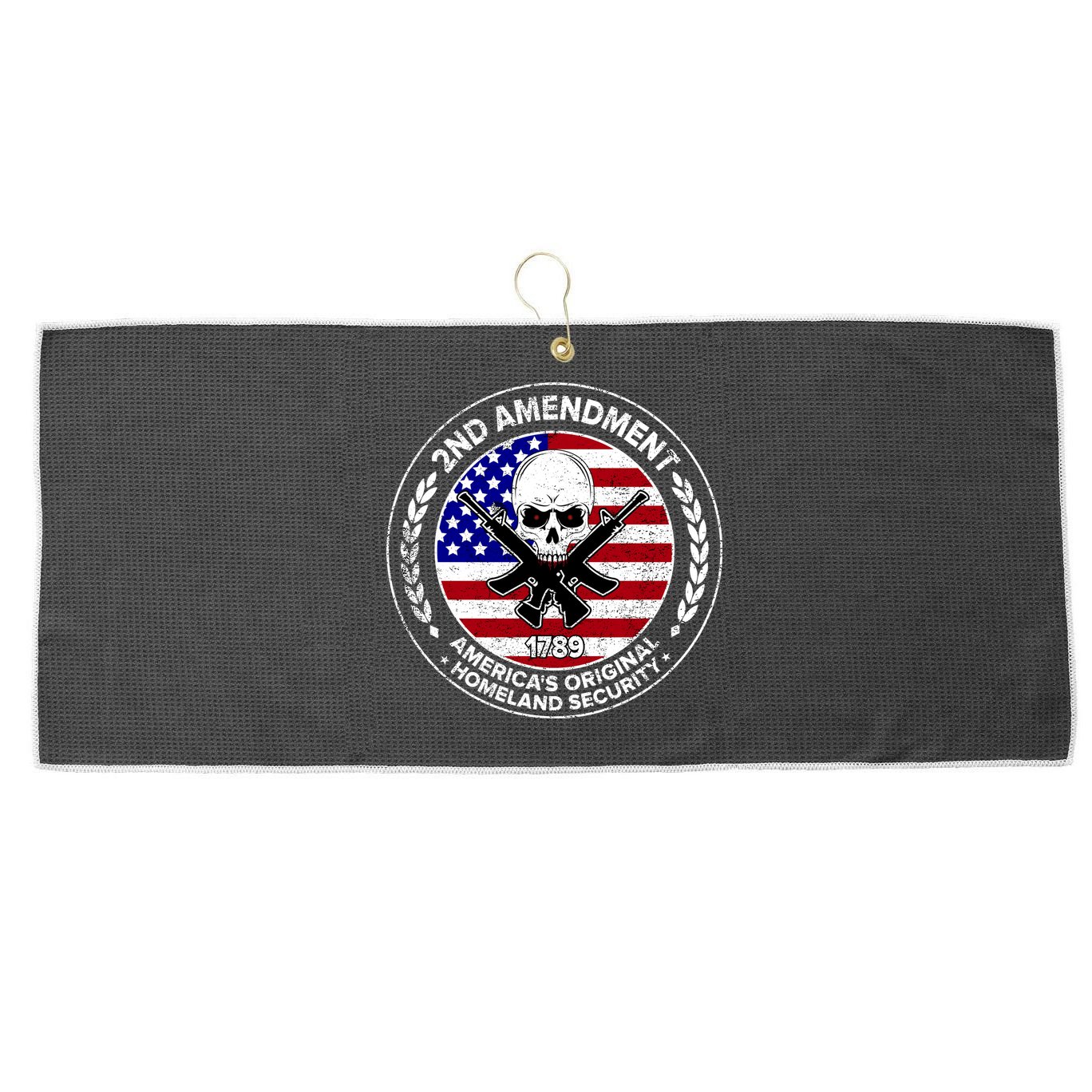 2nd Amendment America's Original Homeland Security 1789 Large Microfiber Waffle Golf Towel