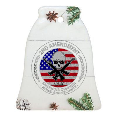 2nd Amendment America's Original Homeland Security 1789 Ceramic Bell Ornament