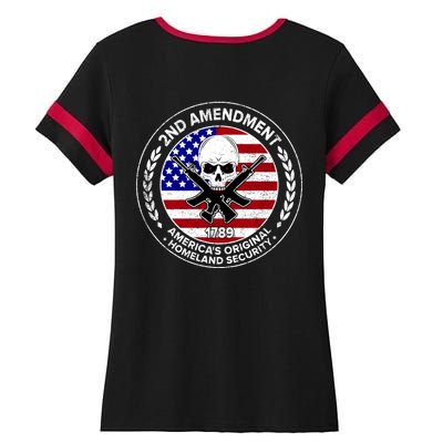 2nd Amendment America's Original Homeland Security 1789 Front And Back Ladies Halftime Notch Neck Tee