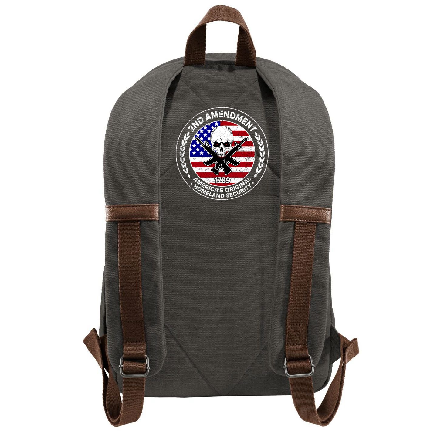 2nd Amendment America's Original Homeland Security 1789 Front And Back Cotton Canvas Backpack