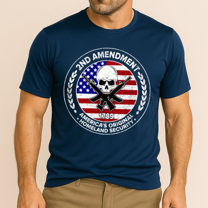 2nd Amendment America's Original Homeland Security 1789 Front And Back Cooling Performance Crew T-Shirt