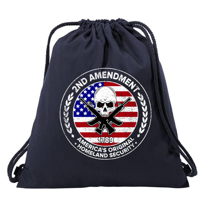2nd Amendment America's Original Homeland Security 1789 Front And Back Drawstring Bag