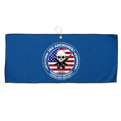 2nd Amendment America's Original Homeland Security 1789 Front And Back Large Microfiber Waffle Golf Towel