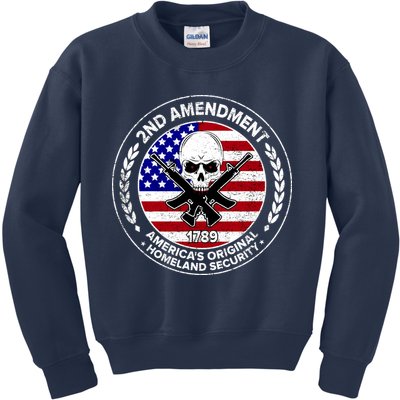 2nd Amendment America's Original Homeland Security 1789 Front And Back Kids Sweatshirt