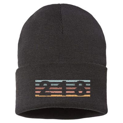 218 Area Code Retro Minnesota Duluth Sustainable Knit Beanie