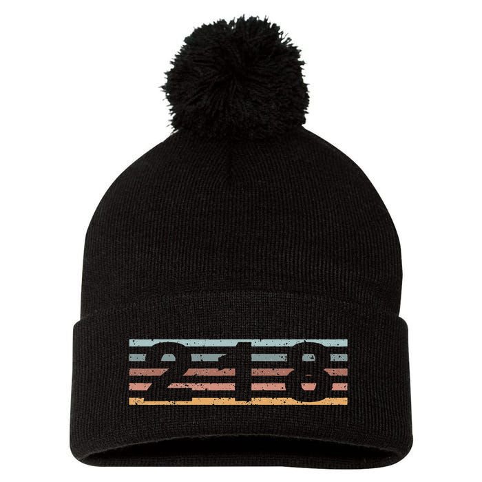 218 Area Code Retro Minnesota Duluth Pom Pom 12in Knit Beanie