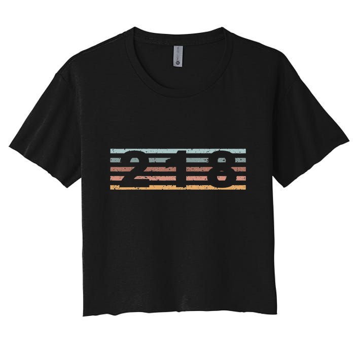 218 Area Code Retro Minnesota Duluth Crop Top