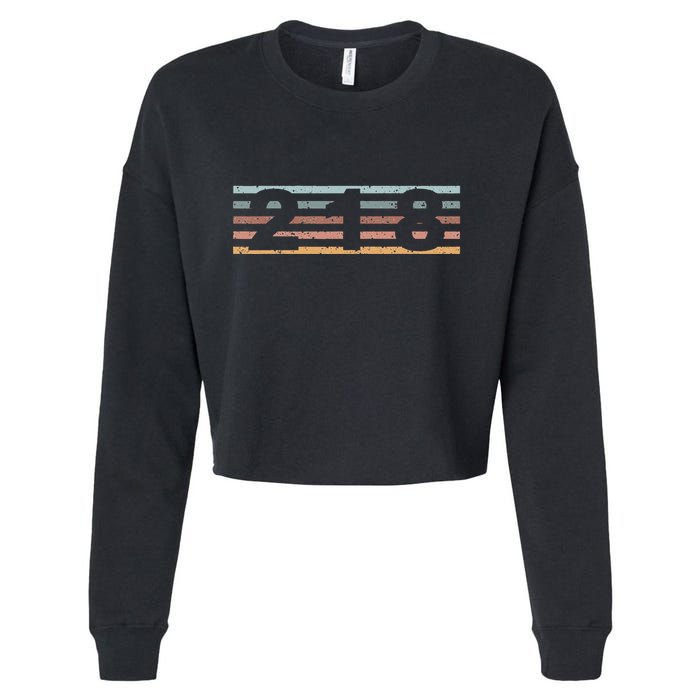 218 Area Code Retro Minnesota Duluth Cropped Pullover Crew