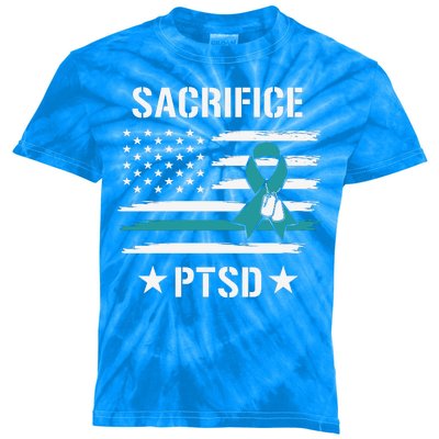 22 A Day Soldier Veteran PTSD Awareness USA Flag Kids Tie-Dye T-Shirt