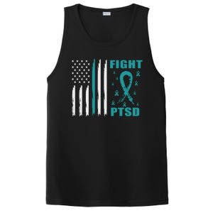 22 A Day Soldier Veteran PTSD Awareness American Flag PosiCharge Competitor Tank