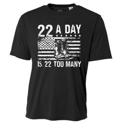 22 A Day Is 22 Too Many Veteran Lives Matter USA Flag Cooling Performance Crew T-Shirt