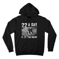 22 A Day Is 22 Too Many Veteran Lives Matter USA Flag Hoodie