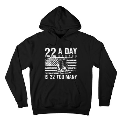 22 A Day Is 22 Too Many Veteran Lives Matter USA Flag Hoodie