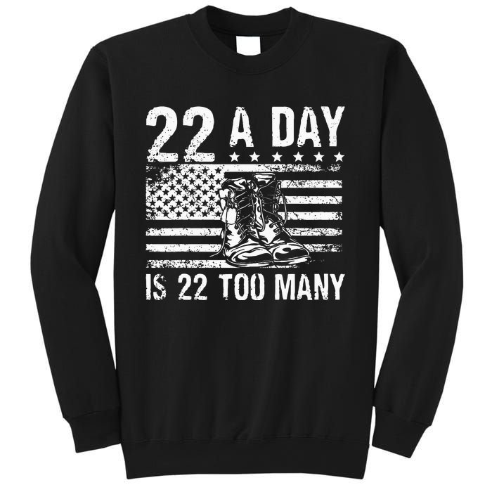 22 A Day Is 22 Too Many Veteran Lives Matter USA Flag Sweatshirt