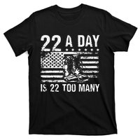 22 A Day Is 22 Too Many Veteran Lives Matter USA Flag T-Shirt