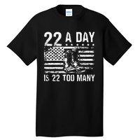 22 A Day Is 22 Too Many Veteran Lives Matter USA Flag Tall T-Shirt