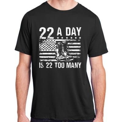 22 A Day Is 22 Too Many Veteran Lives Matter USA Flag Adult ChromaSoft Performance T-Shirt