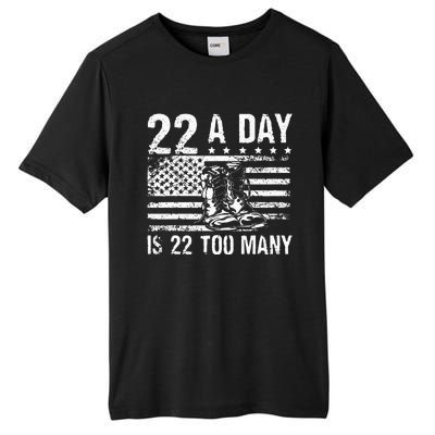 22 A Day Is 22 Too Many Veteran Lives Matter USA Flag Tall Fusion ChromaSoft Performance T-Shirt