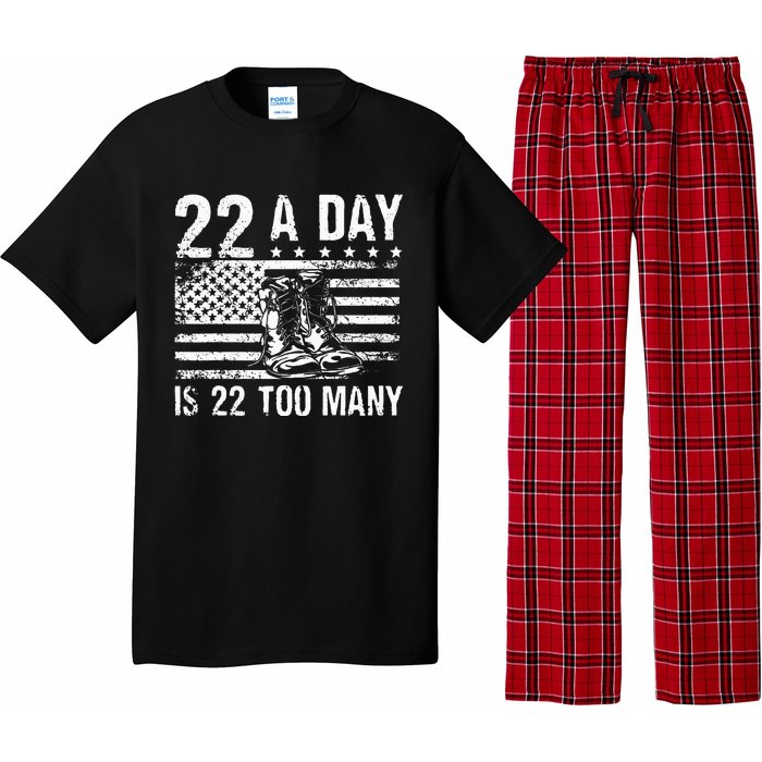 22 A Day Is 22 Too Many Veteran Lives Matter USA Flag Pajama Set