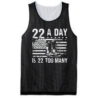 22 A Day Is 22 Too Many Veteran Lives Matter USA Flag Mesh Reversible Basketball Jersey Tank