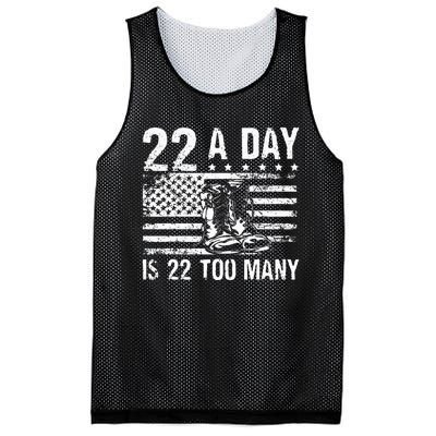 22 A Day Is 22 Too Many Veteran Lives Matter USA Flag Mesh Reversible Basketball Jersey Tank