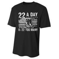 22 A Day Is 22 Too Many Veteran Lives Matter USA Flag Performance Sprint T-Shirt