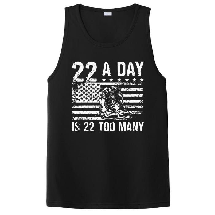 22 A Day Is 22 Too Many Veteran Lives Matter USA Flag PosiCharge Competitor Tank