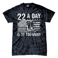 22 A Day Is 22 Too Many Veteran Lives Matter USA Flag Tie-Dye T-Shirt