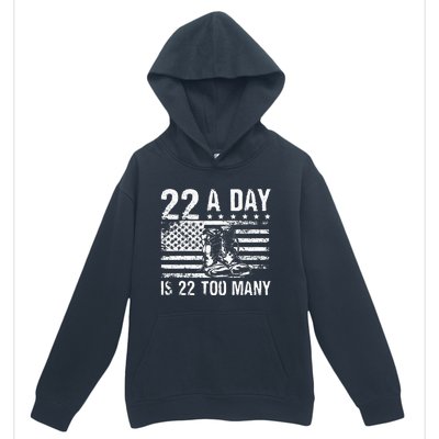 22 A Day Is 22 Too Many Veteran Lives Matter USA Flag Urban Pullover Hoodie