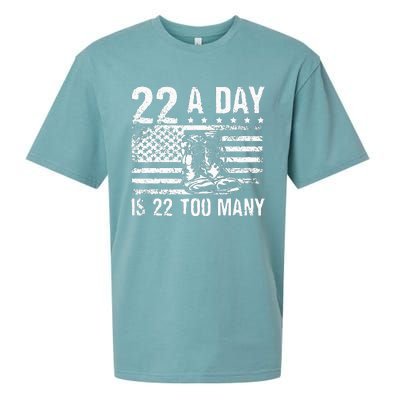 22 A Day Is 22 Too Many Veteran Lives Matter USA Flag Sueded Cloud Jersey T-Shirt