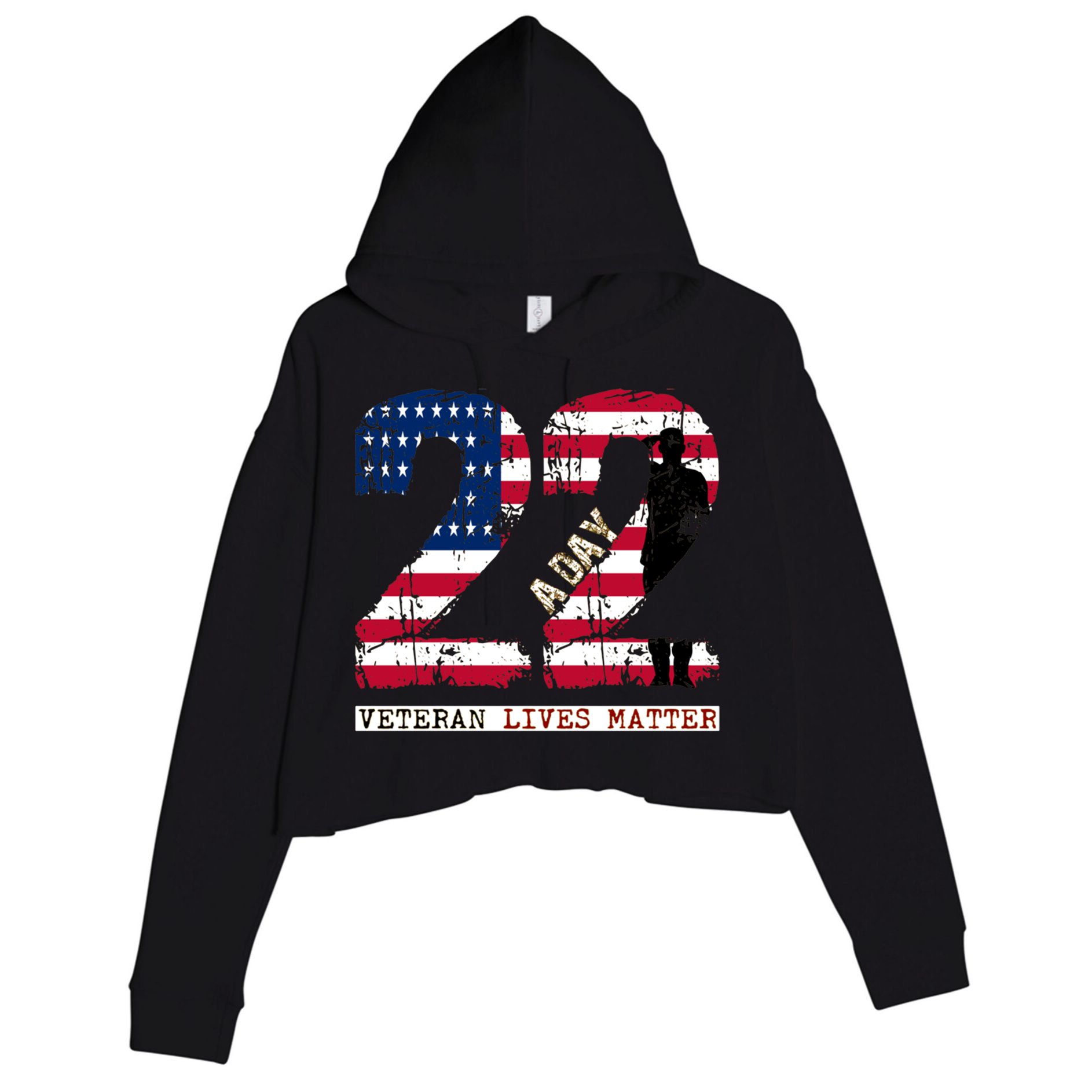 22 A Day Veteran Gift Meaningful Gift 22 A Day Veteran Suicide Gift Crop Fleece Hoodie