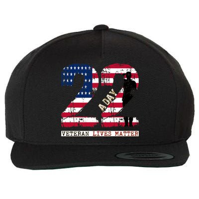 22 A Day Veteran Gift Meaningful Gift 22 A Day Veteran Suicide Gift Wool Snapback Cap