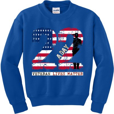 22 A Day Veteran Gift Meaningful Gift 22 A Day Veteran Suicide Gift Kids Sweatshirt