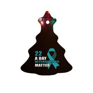 22 A Day Soldier Veteran PTSD Awareness Ceramic Tree Ornament