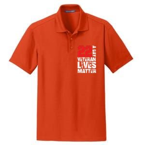 22 A Day Veteran Lives Matter Suicide Awareness Veterans Day Gift Dry Zone Grid Polo