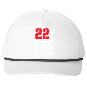 22 A Day Veteran Lives Matter Suicide Awareness Veterans Day Gift Snapback Five-Panel Rope Hat