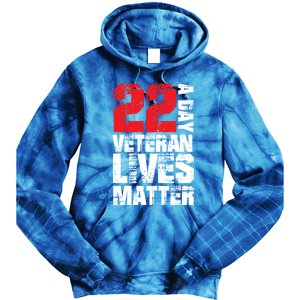 22 A Day Veteran Lives Matter Suicide Awareness Veterans Day Gift Tie Dye Hoodie