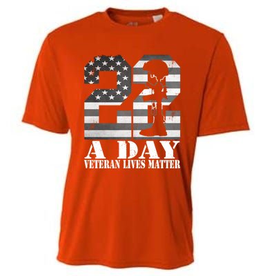 22 A Day Veteran Lives Matter American Flag Military Veteran Great Gift Cooling Performance Crew T-Shirt