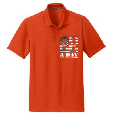 22 A Day Veteran Lives Matter American Flag Military Veteran Great Gift Dry Zone Grid Polo