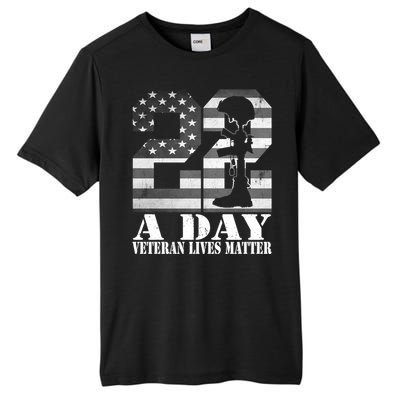 22 A Day Veteran Lives Matter American Flag Military Veteran Great Gift Tall Fusion ChromaSoft Performance T-Shirt