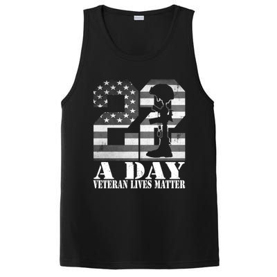 22 A Day Veteran Lives Matter American Flag Military Veteran Great Gift PosiCharge Competitor Tank